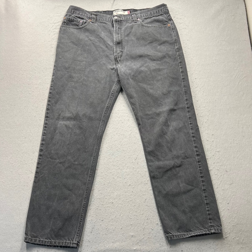 Levis 505 Regular Fit Grey Denim Jeans Mens W40 L32 Straight Leg 100%‎ Cotton